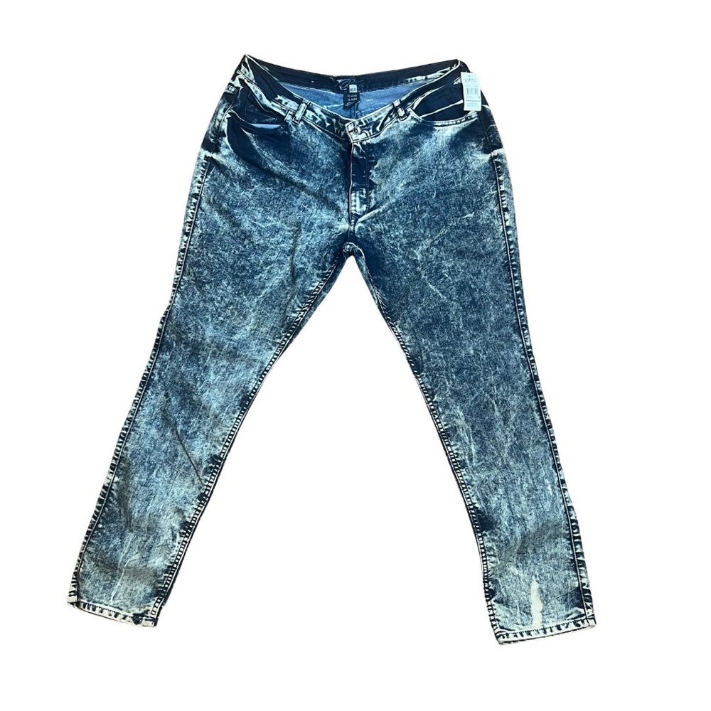 PZI Skinny Leg Passion Acid Wash Jeans
